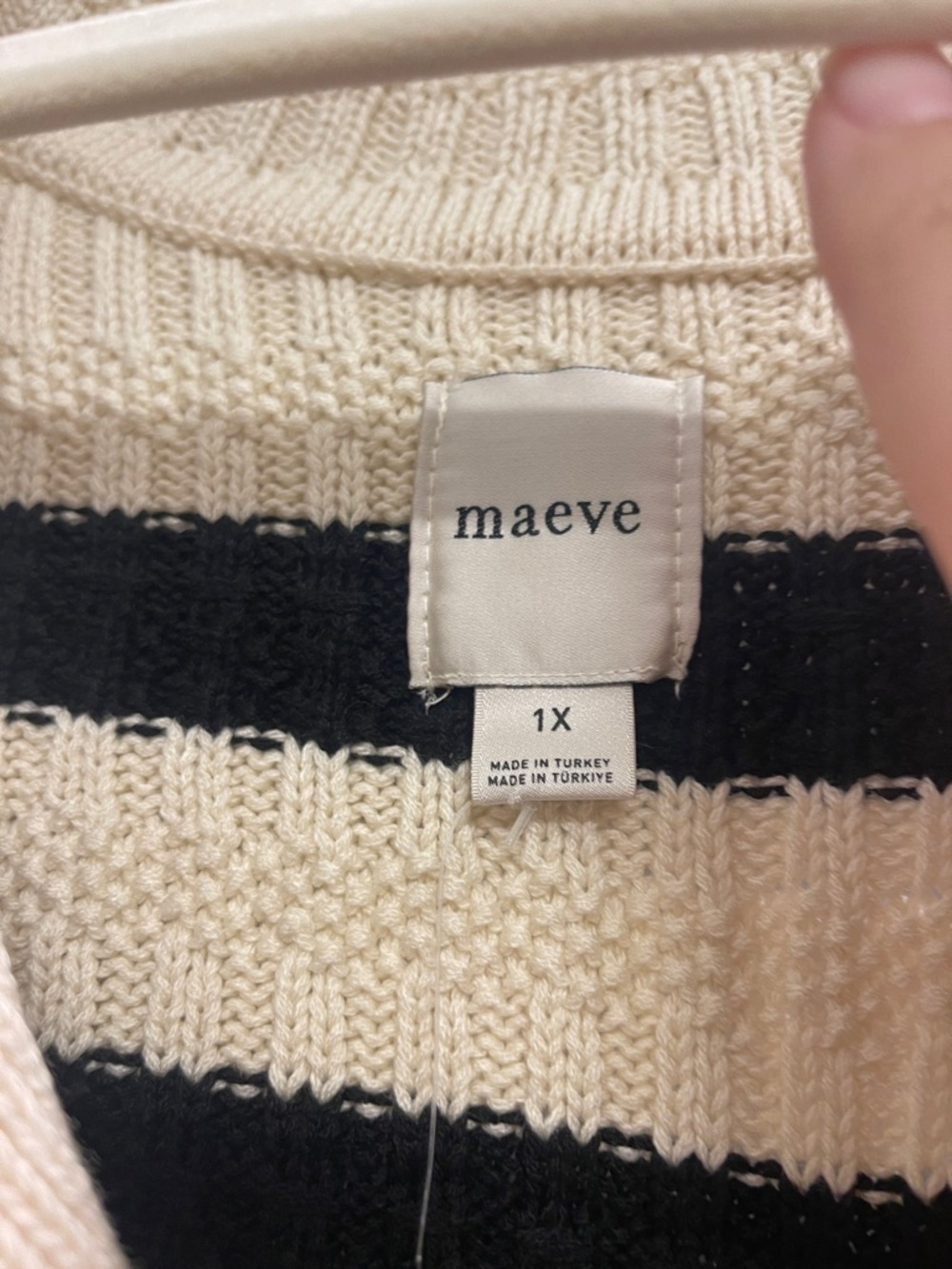 NWT Anthropologie Cream and Black Striped Button Cardigan - Picture 2 of 4
